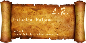 Leiszter Roland névjegykártya