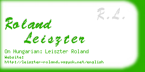 roland leiszter business card